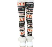 Ugitopi Filles Pantalons Longs Chauds Hiver,Leggings Doublés de Molleton (Christmas Tree,140)