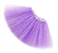 Ugitopi Filles Sparkle Tutu Princesse Ballet Danse par Couches Tulle Tutu Jupes, Enfant, Light Purple, One_Size