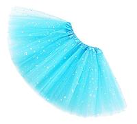 Ugitopi Filles Sparkle Tutu Princesse Ballet Danse par Couches Tulle Tutu Jupes, Enfant, Water Blue, One_Size