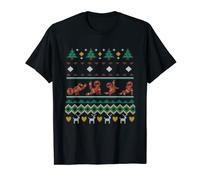 Ugly Christmas Breakdance Santa Claus New Year Pain d'épices T-Shirt