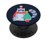 Ugly Christmas Raton Laveur Santa noël Sapin Mignon Happy Holidays PopSockets PopGrip Adhésif