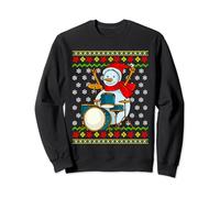 Ugly Christmas Snowman Drummer Drummer Drums Percussion Sweatshirt