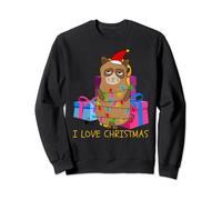 Ugly Christmas Sweater Chat drôle avec Noël moche Sweatshirt