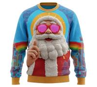 Ugly Christmas Sweater, Sweat-Shirt du Cou Homme en Maille CôTeléE Manches Longues Doux Thermique Haut DéContracté d'hiver Style Streetwear Mode Urbaine Confortable
