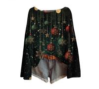 Ugly Christmas Sweater Women Chic Tenue Pull Deguisement Couple Original Noel Renne Ensemble Vetement Famille Rigolo Pull de Femme Col V Moche - Famille Adulte Deguisement Noel Femme XL