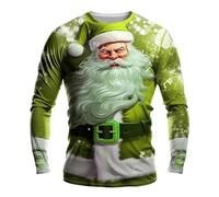 Ugly Pull De Noel Homme Moche avec Imprimé 3D Père Noël Sweatshirt Pull Over De Noël Décontracté Vêtements Sweat Moche De Noel Homme Col Rond Pull Over x De Noel