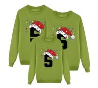Ugly Pull Noel Femme Hiver Pull De Noel Femme Sweat Shirt Manches Longues Col Rond Imprimé Chiffre Noël Mode Velours Plus Taille Grande Parent Enfant Pour Tenue Fêtes Vêtement Style Maman Look Mom