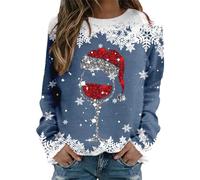 Ugly Pull Noel Rigolo Femme Hiver Manches Longues Drole Pull de Noel Femme Col en Rond Pullover Sweat Noël Femmes PullNoel Moche Automne Hiver Ugly Christmas Sweatshirts de Noël Grande Taille