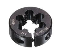 UGMVKSGSD Filière de Filetage Ronde M12 x 1,5, Filetage métrique, diamètre extérieur 1", réglable, Pas à Gauche, en Acier Rapide (HSS), pour la réparation de filetages