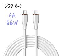 Ugourd-Câble De Charge Rapide En Silicone De Type C À C,Pd60w,Protocole Huawei Scp 66w,Xiaomi Iphone15 Plus Pro Max - Type C-C 66w-3a White-1m