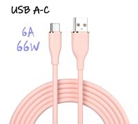 Ugourd-Câble De Charge Rapide En Silicone De Type C À C,Pd60w,Protocole Huawei Scp 66w,Xiaomi Iphone15 Plus Pro Max - Type Usb-C 66w-3a Pink-1m