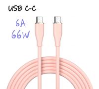Ugourd-Câble De Charge Rapide En Silicone De Type C À C,Pd60w,Protocole Huawei Scp 66w,Xiaomi Iphone15 Plus Pro Max - Type C-C 66w-3a Pink-1m