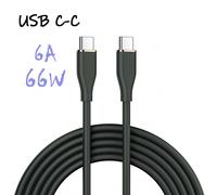 Ugourd-Câble De Charge Rapide En Silicone De Type C À C,Pd60w,Protocole Huawei Scp 66w,Xiaomi Iphone15 Plus Pro Max - Type C-C 66w-3a Black-2m