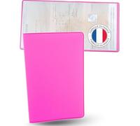 Ugozen Etui Carte Grise - Pochette Porte Papier Voiture ou Moto - Protège Documents Auto Français. Rose