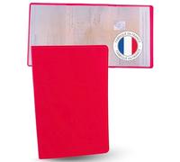 Ugozen Etui Carte Grise - Pochette Porte Papier Voiture ou Moto - Protège Documents Auto Français. Rouge