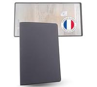 Ugozen Etui Carte Grise Simpléo - Pochette Porte Papier Voiture ou Moto - Protège Documents Auto Français. (Gris Plomb)