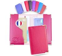 Ugozen Étui Cartes Bancaires RFID Luxéo | Porte Carte Bleue Homme/Femme Bordeaux