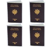 UGOZEN Lot 4 Étuis Passeport Transparent PVC Souple Cristal