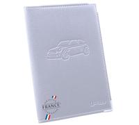 Ugozen Pochette Carte Grise, Accessoire Porte Papier Voiture + Etui de Protection Trensparent (inclu) Fabrication FRANÇAISE - Gris