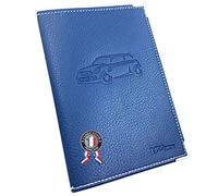 Ugozen Pochette Carte Grise, Accessoire Porte Papier Voiture + Etui de Protection Trensparent (inclu) Fabrication FRANÇAISE - Bleu