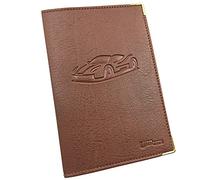 Ugozen Pochette Carte Grise Luxeo | Porte Papier Voiture Etui 3 Volets Cristal Inclus. Gold