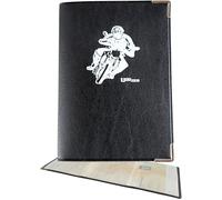 Ugozen Pochette Carte Grise Moto, Accessoire Auto Etui Protege Carte Grise, Permis,Housse Range Carte Grise Noir avec Coins