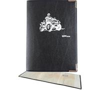 Ugozen Pochette Carte Grise Quad, Accessoire Quad Etui Protege Carte Grise et Assurance Permis,Housse Range Carte Grise Noir de