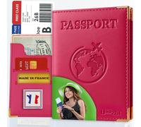 Ugozen Portefeuille Protege Passeport - Pochette Passport agréable ✯Fabriqué en France✯ - Protection Documents de Voyage Billets/Devises/Cartes d'Embarquement/Crédit. Bordeaux