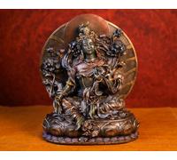 UGRA Statue Tara Verte 24 cm Grande Déesse Tibétaine Bronze Tibétain Idol Tara Idol Femme Bodhisattva dans le Bouddhisme Mahayana Statue de Bouddha Femme