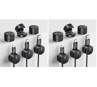 UGREEEN 6 Pièces Organisateur de Câble Magnétique Clips de Câbles Autocollants Utilisation d'une Seule Main, Convient pour Bureau, Table de Nuit Compatible avec Câbles jusqu'à 7,5 mm (Lot de 2)