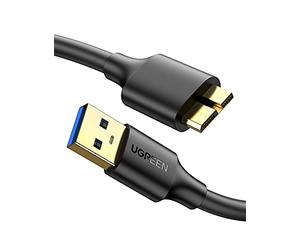 UGREEN 0.5M Câble USB 3.0 Mâle A vers Micro B Câble Disque Dur | Compatible avec USB Boîtier Disque Dur Western Digital My Passport Elements My Book Toshiba Canvio Basics Seagate Maxtor