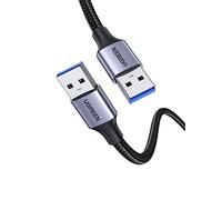 UGREEN Câble USB 3.0 Type A Mâle vers Male Nylon Tressé pour Disque Dur Externe, Lecteur DVD, Refroidisseur PC Portable, Hub, TV Box, Imprimante et Caméra (0.5M)