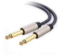 UGREEN Câble Stéréo 6.35mm vers 6.35mm Mono Mâle Mâle Câble TRS Jack 6.35 en Nylon Tressé Compatible avec Guitare Ampli Piano Électrique Basse Table de Mixage Enceinte Home Studio Clavier (3M)