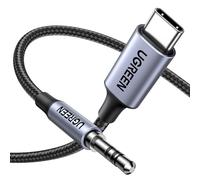 UGREEN 1M Câble USB C Jack 3.5mm TRS Stéréo Auxiliare Voiture Nylon Tressé Compatible avec iPhone 17 Pro Max Air 16 iPad Galaxy S25 S24 S23 A55 Pixel 9 8 7 Adaptateur Casque Type C Audio DAC (Gris)