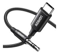 UGREEN 1M Câble USB C Jack 3.5mm TRS Stéréo Auxiliare Voiture Nylon Tressé Compatible avec iPhone 17 Pro Max Air 16 iPad Galaxy S25 S24 S23 A55 Pixel 9 8 7 Adaptateur Casque Type C Audio DAC (Noir)