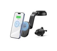UGREEN 2 en 1 Support Téléphone Voiture Induction Qi 15W Compatible avec MagSafe iPhone 16 Plus Pro Max 15 14 13 12 Mini Chargeur Smartphone Voiture Magnétique sans Fil Accroche Ventouse