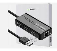 Ugreen 20264 Adaptateur De Usb-A Ethernet Avec Hub USB 2.0 A 3 Portes Câble 20cm