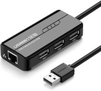 Hub USB 2.0 UGREEN avec adaptateur Ethernet RJ45 - Noir