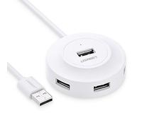Ugreen 20270 - Adaptateur d'interface de câble (USB 2.0, 4 x USB 2.0, connecteur mâle/Femelle, 0,8 m, Blanc)
