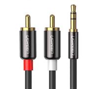 UGREEN 20779 Câble audio stéréo répartiteur en Y, 0,5 m, prise jack 3,5 mm mâle vers 2 RCA mâles, pour smartphone