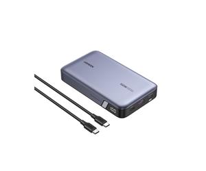 Ugreen 25188 - Batterie Externe 20000mAh Gris, 1x USB-A, 2x USB-C, Power Delivery 3.0, Écran LED, Charge Rapide, Dimensions 265x80x139mm