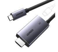 UGREEN 2M Câble USB C vers HDMI 4K 60Hz 18Gbps Adaptateur Thunderbolt HDMI 2.0 Type C Charge PD 100W HDR Dolby Compatible avec MacBook Air iPad iPhone 17 Pro Max Air 16 Plus Pro Max Galaxy S25 S24