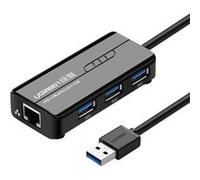 Ugreen 3-Port Hub Usb 2.0 Lan Ethernet 100Mbps Rj45 Adaptateur Réseau Pour Pc BT236