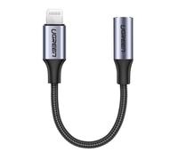 US211 - Adaptateur Lightning vers prise de casque - Lightning mâle pour mini-phone stereo 3.5 mm femelle - 30 cm - gris - pour Apple iPad/iPhone/iPod