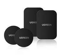 UGREEN 4 Pièces Plaques Métalliques avec Adhésif 3M pour Adhérer à Support Magnétique Téléphone Voiture Feuille Adhésives en Épaisseur 0,5 mm 2 Rondes et Rectangulaires
