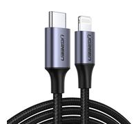 UGREEN 60759 - Câble de données/chargement, fiche USB C > Lightning, noir, 1 m