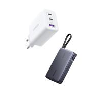 UGREEN 65W Chargeur avec 67W Power Bank 20000mAh Câble USB C Intégré