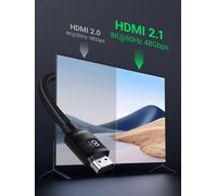 Câble HDMI 2.1 8K 60Hz 4K 120Hz Haute Vitesse 48 Gbps Supporte 3D eARC HDR Dynamique HDR 10 Dolby Vision HDCP 2.2 2.3 Compatible avec PS5 PS4 Pro