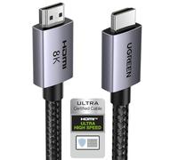 UGREEN 8K Câble HDMI 2.1 Certifié 10K 8K 60Hz 4K 240Hz Haute Vitesse 48Gbps Cordon HDMI Aluminium DynamicHDR Dolby Atmos HDCP Tressé en Nylon Compatible avec PS5 4 Xbox MacBook Pro Blu Ray HDTV (1M)