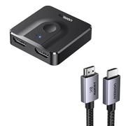 UGREEN 8K Câble HDMI 2.1 Certifié et Switch HDMI 4K 60Hz 2 Entrées 1 Sortie